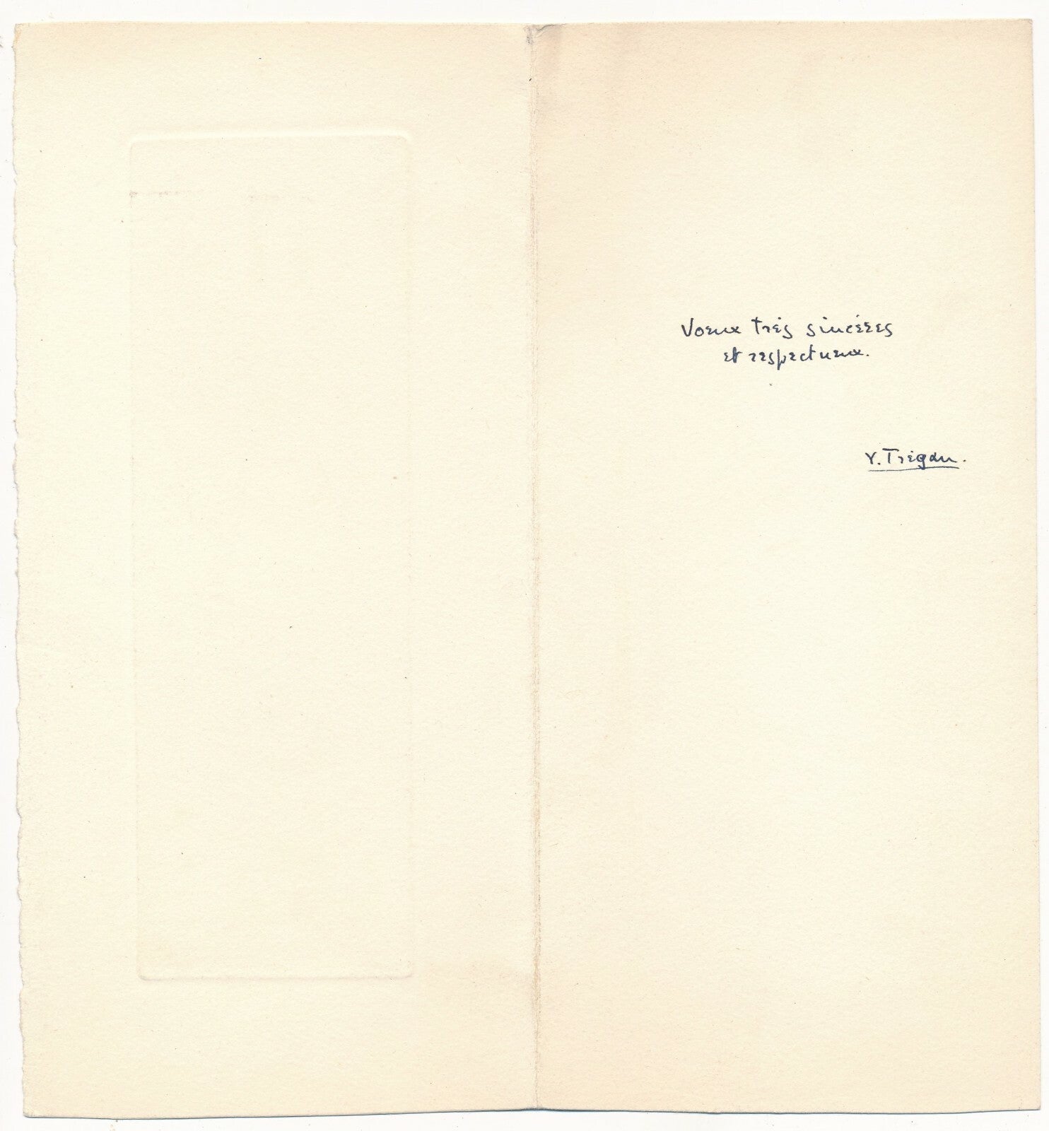 Yves TREGAN gravure burin estampe signée avec envoi autographe