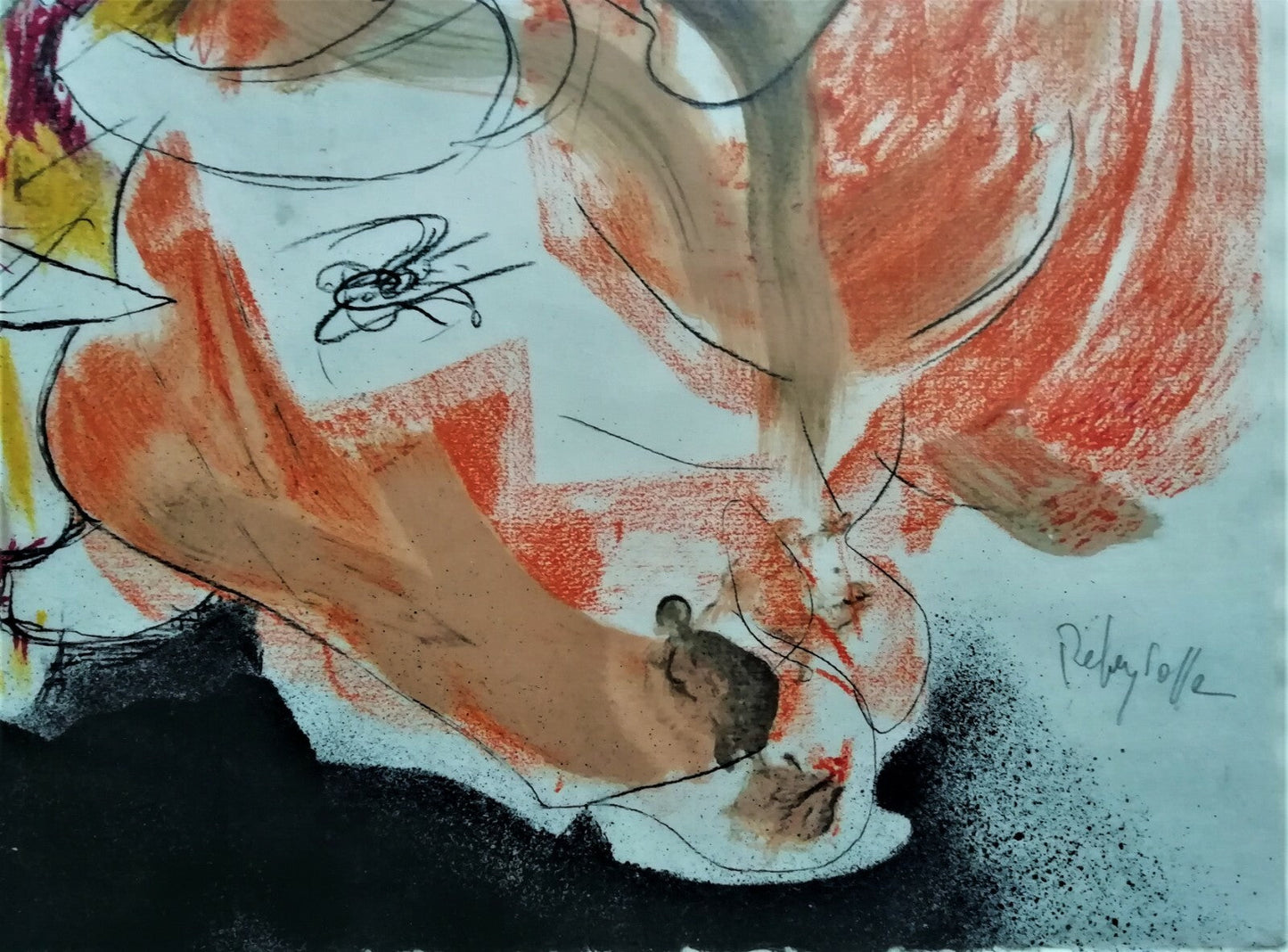 Paul REBEYROLLE (1926-2005) Composition aux taureaux Lithographie signée