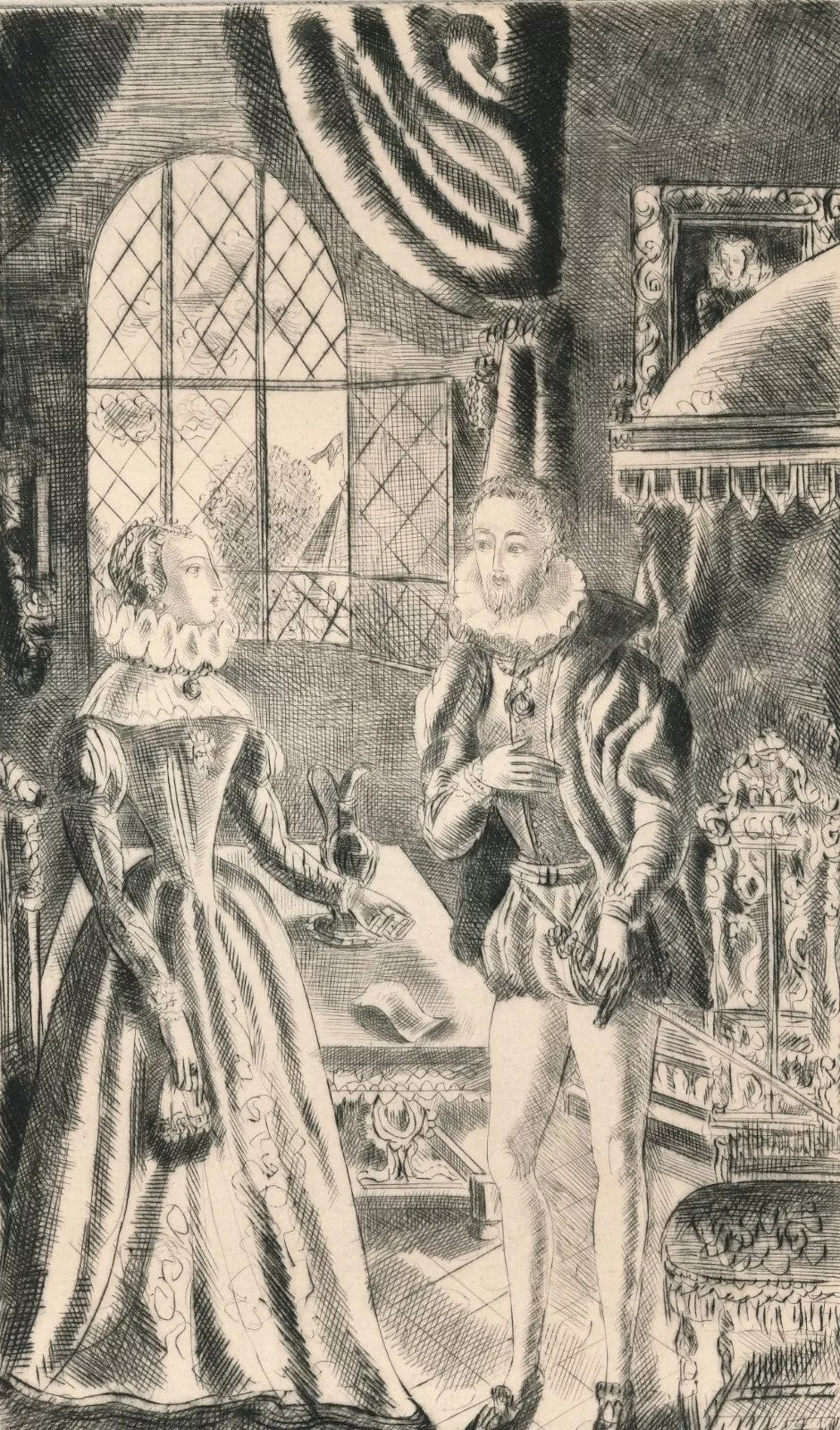 Hermine David 8 gravures non signées Princesse de Clèves version anglaise