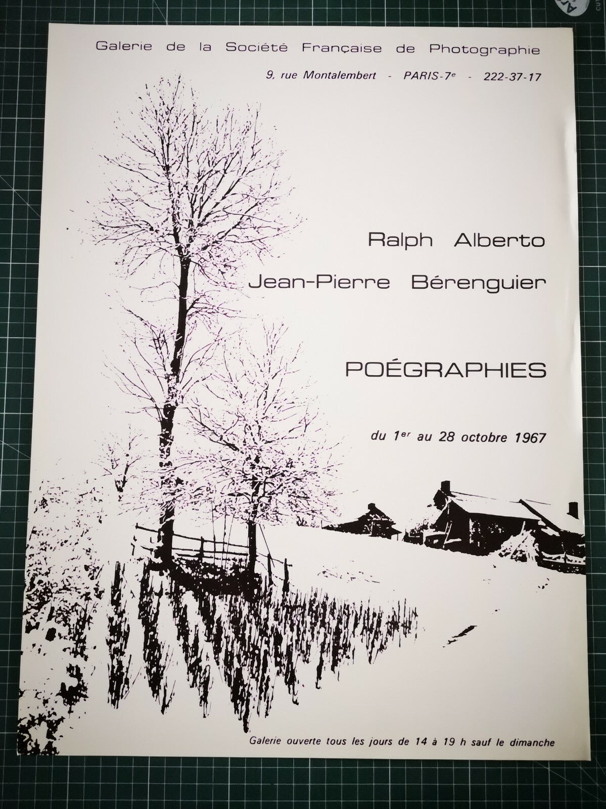 Affiche exposition photo Ralph ALBERTO Jean-Pierre Bérenguier 1967 offset