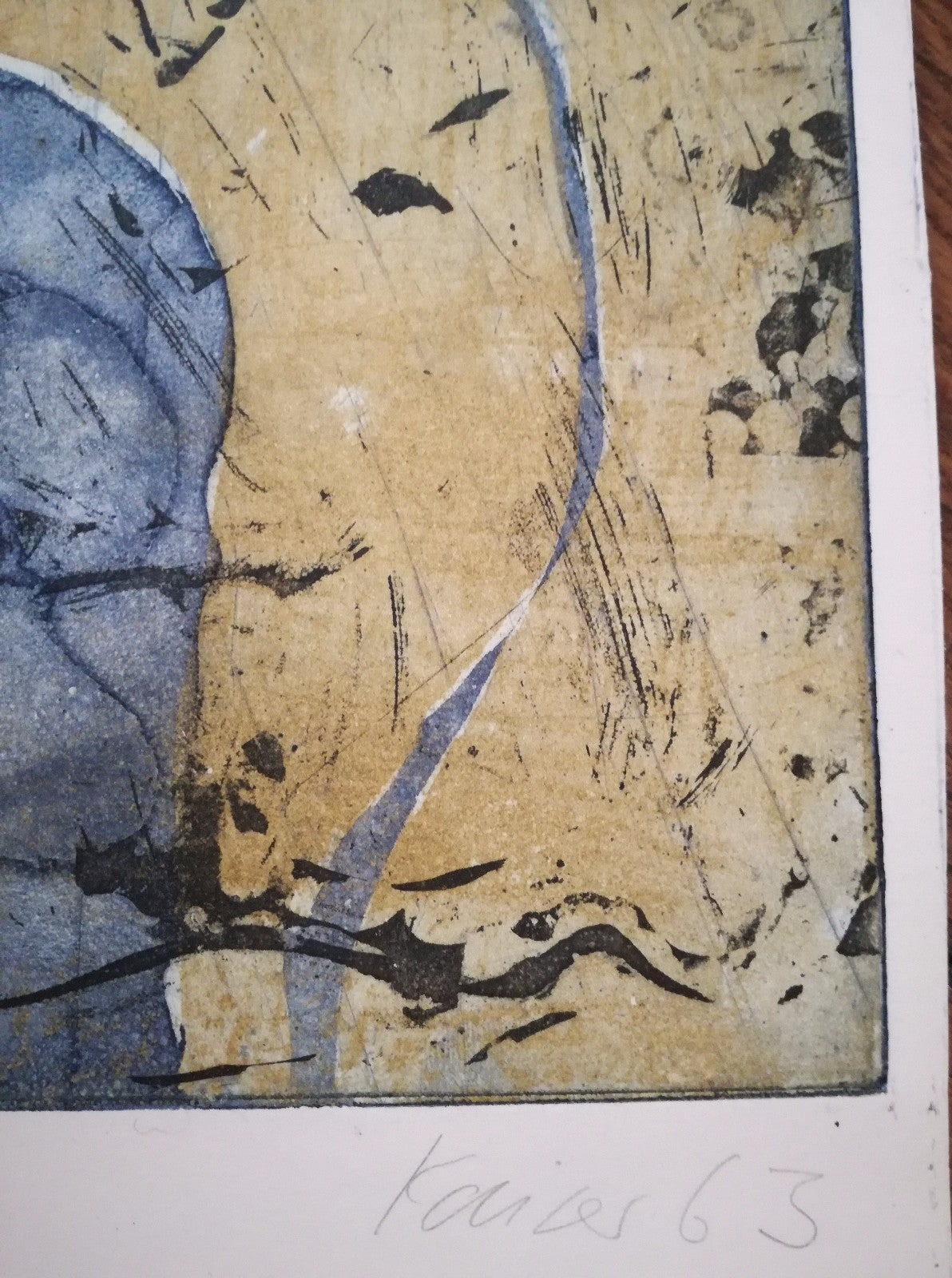 Gravure eau-forte aquatinte abstraction expressionniste 1963