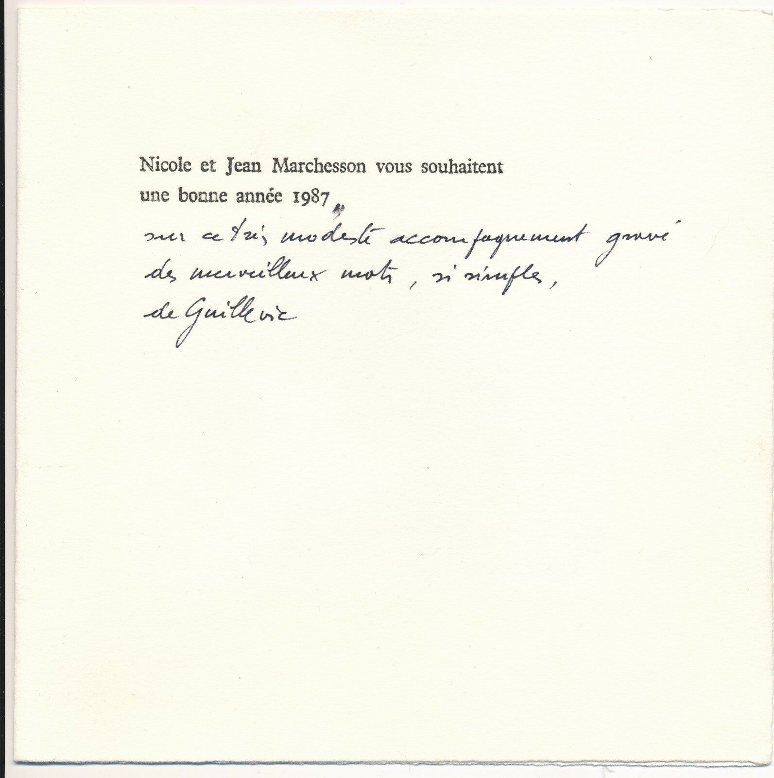 2 vers imprimés du poète Eugène Guillevic et gravure originale carte voeux