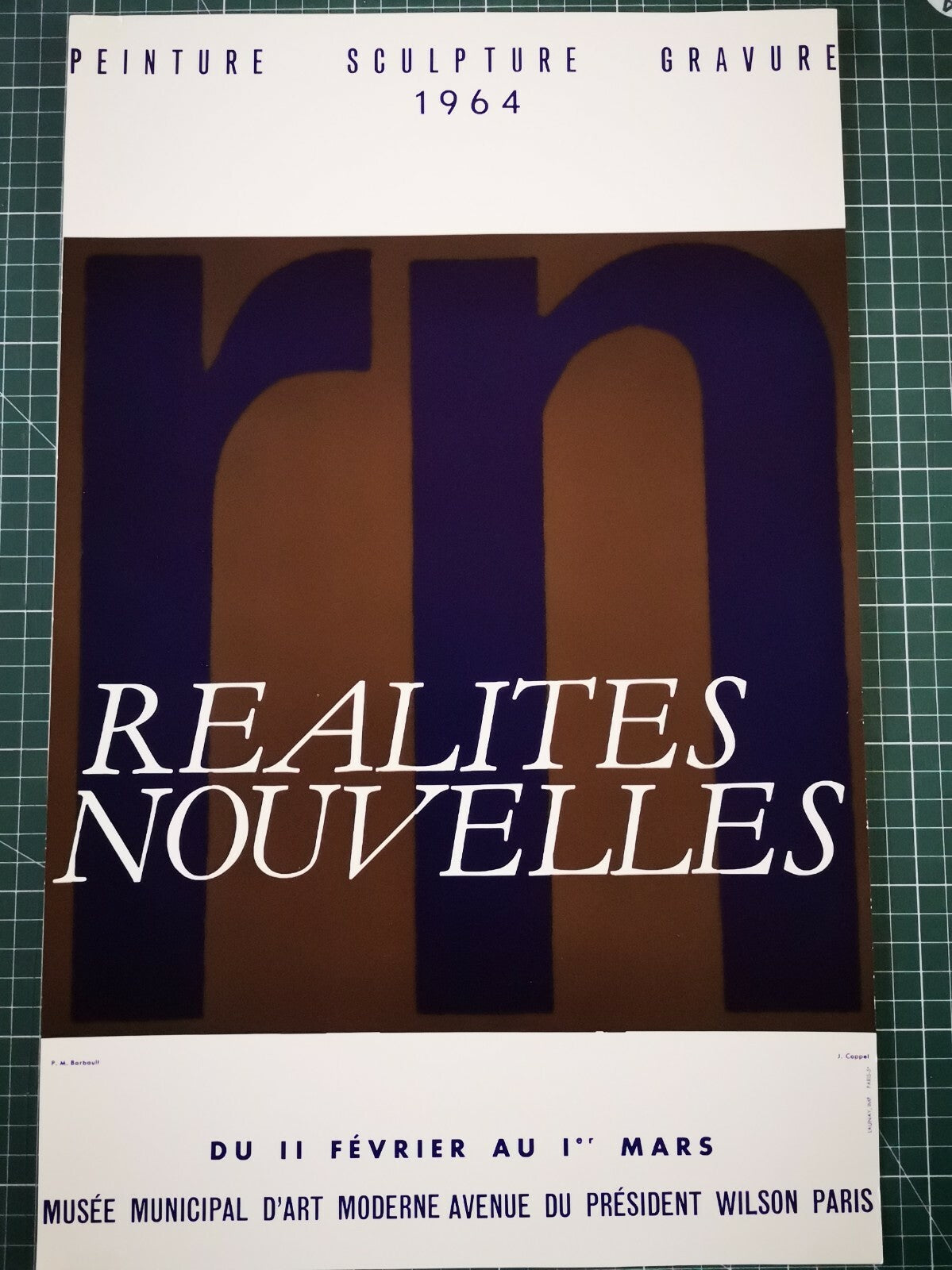 Affiche Salon de Réalités Nouvelles 1964 Jeanne COPPEL sérigraphie