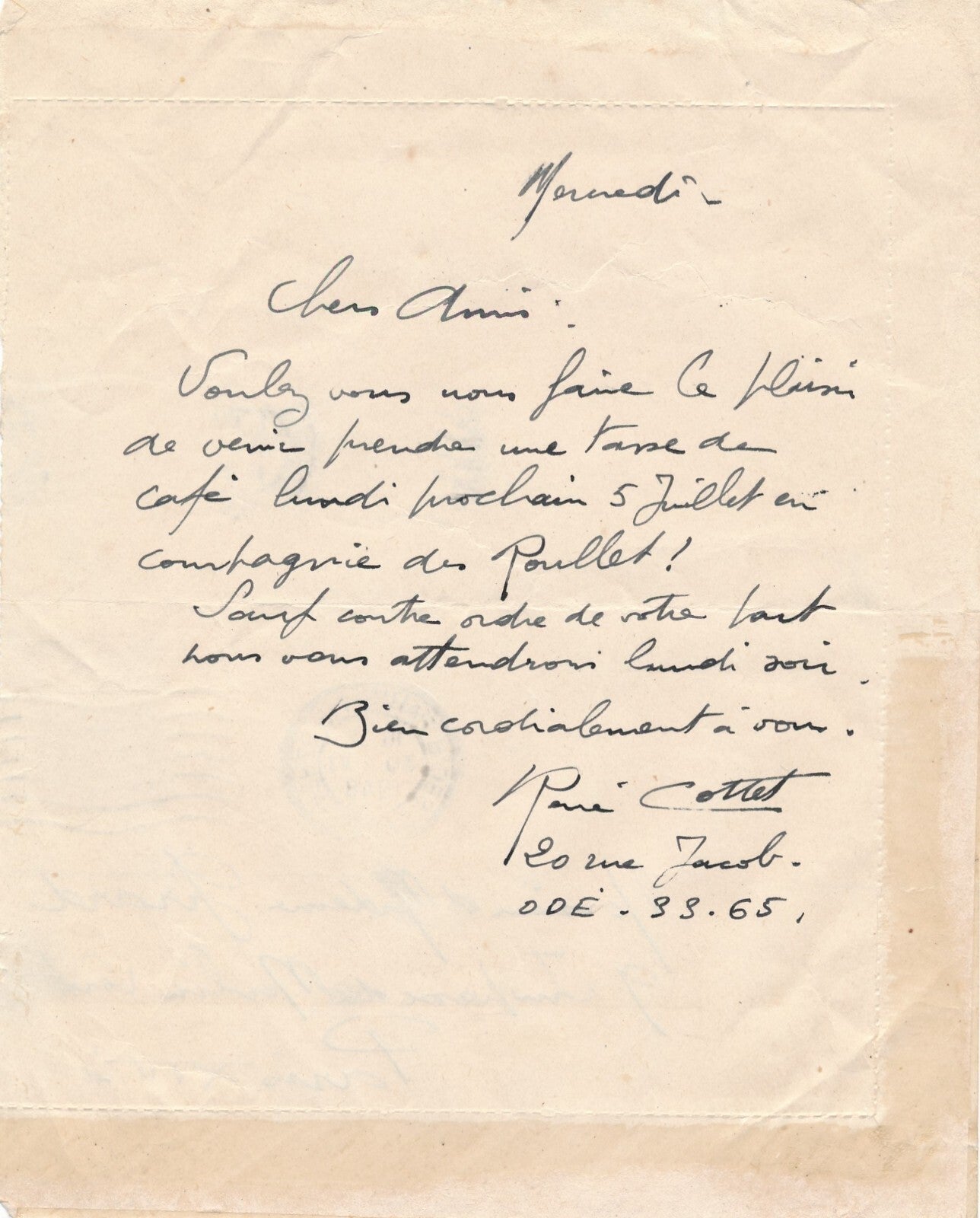 René COTTET : bel ensemblre 12 GRAVURES et 4 LETTRES AUTOGRAPHES et 2 CARTES