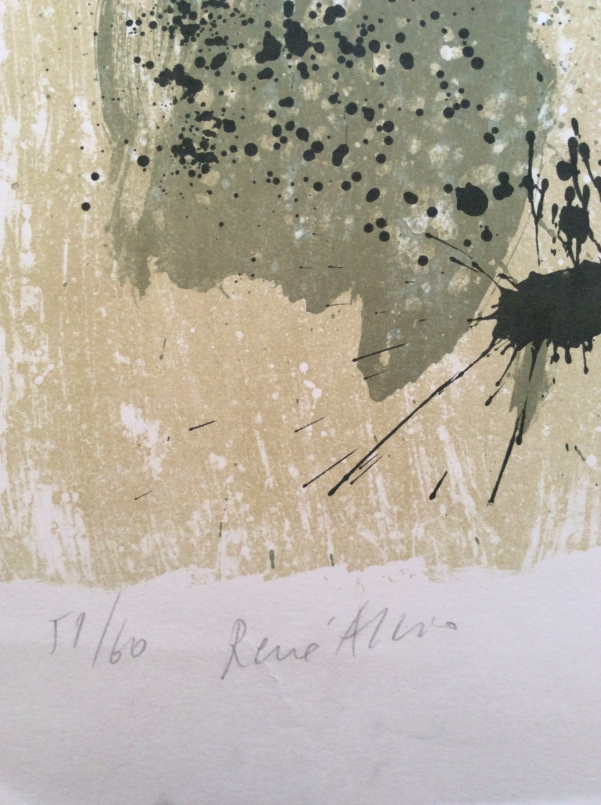 lithographie originale René Allio cinéma art abstrait fin années 50