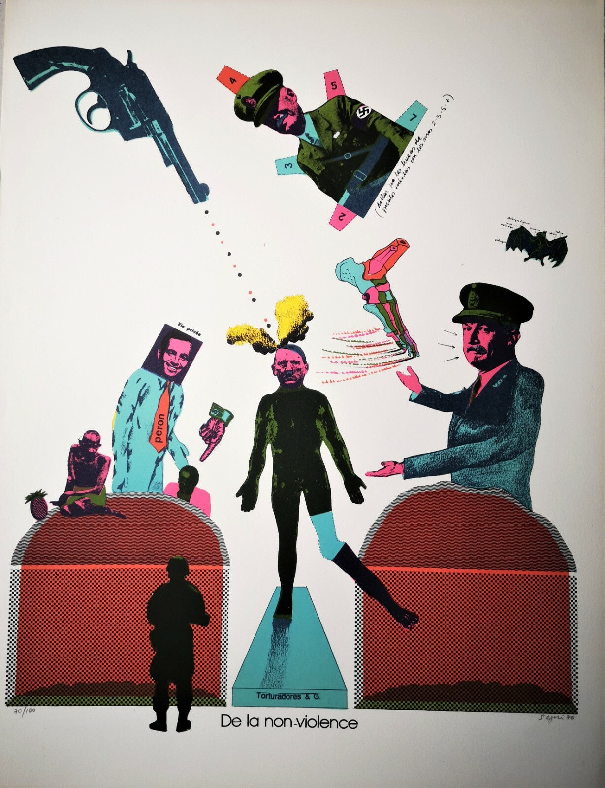 Antonio SEGUI 3 lithographies signées numérotées Sans démagogie 1972 SEGUÍ