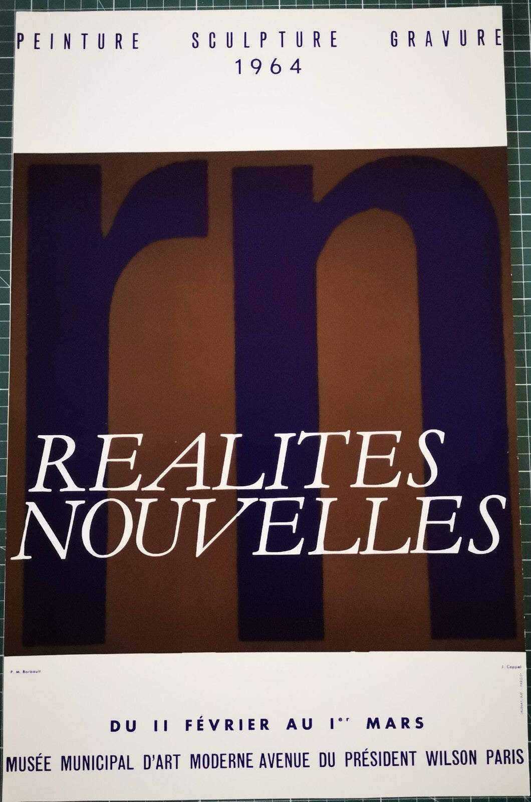 Affiche Salon de Réalités Nouvelles 1964 Jeanne COPPEL sérigraphie