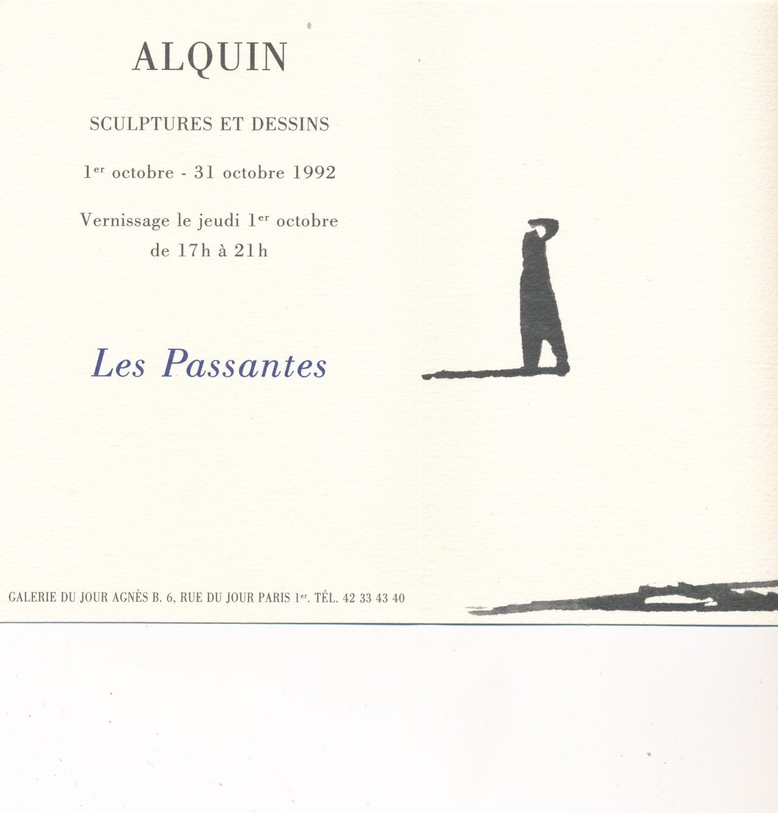 Nicolas Alquin lithographie originale exposition Galerie du Jour Agnès B 1992