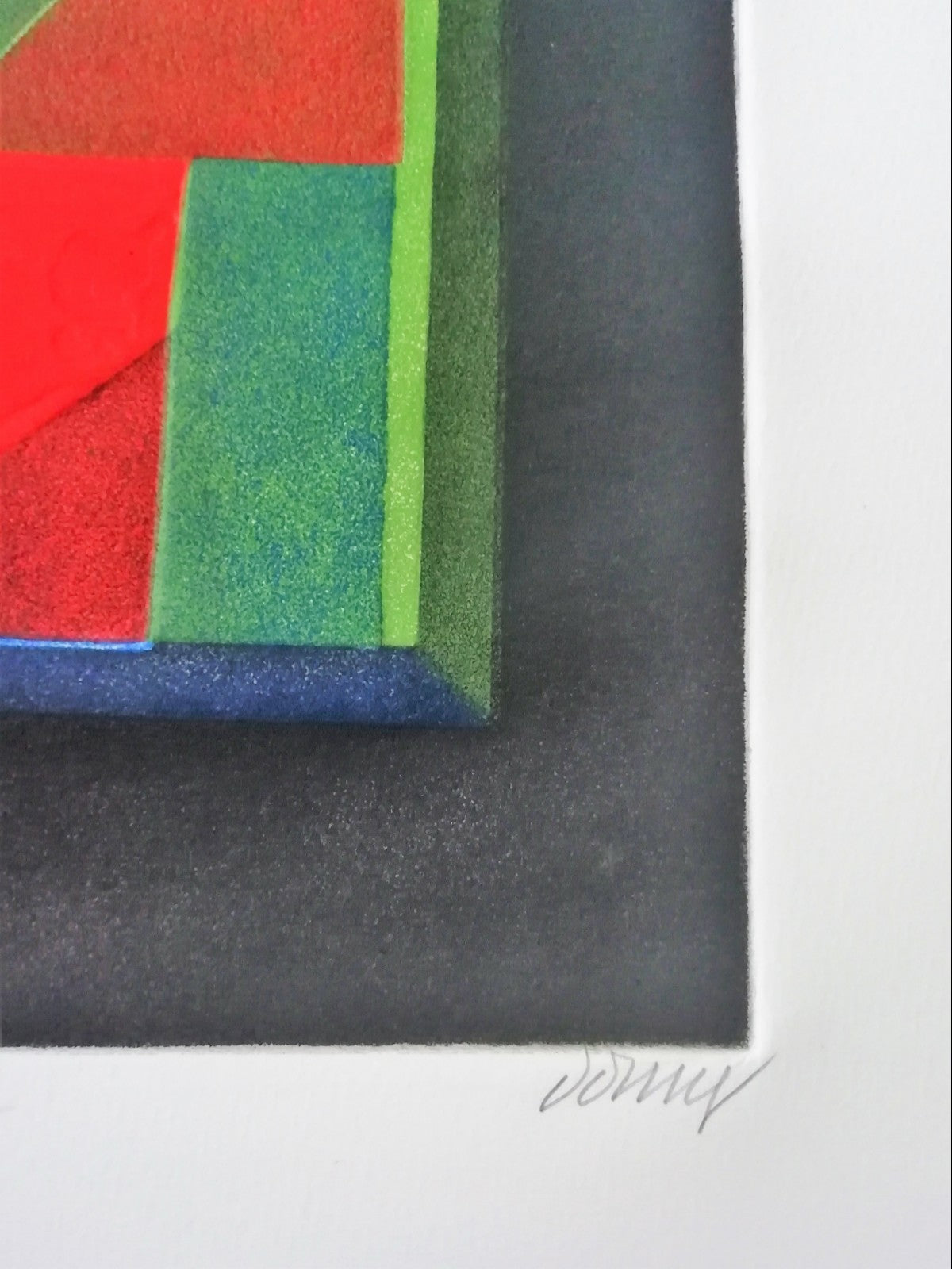 Bertrand DORNY gravure originale aquatinte 4 couleurs signée numérotée puzzle