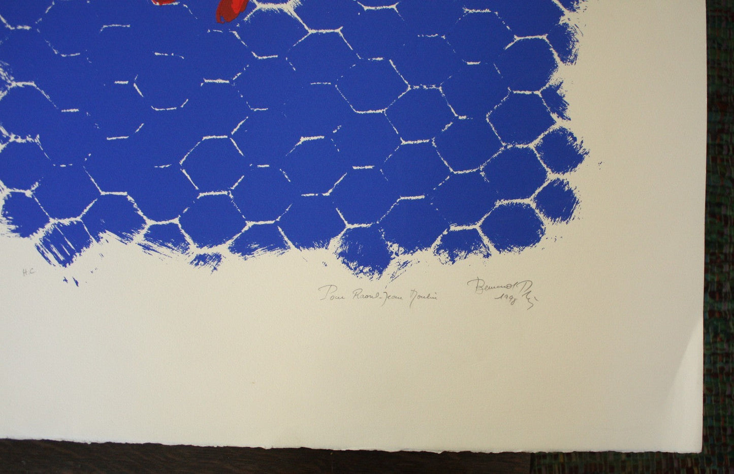 Bernard Pagès lithographie 1998 signée grande dimension Supports Surfaces signée