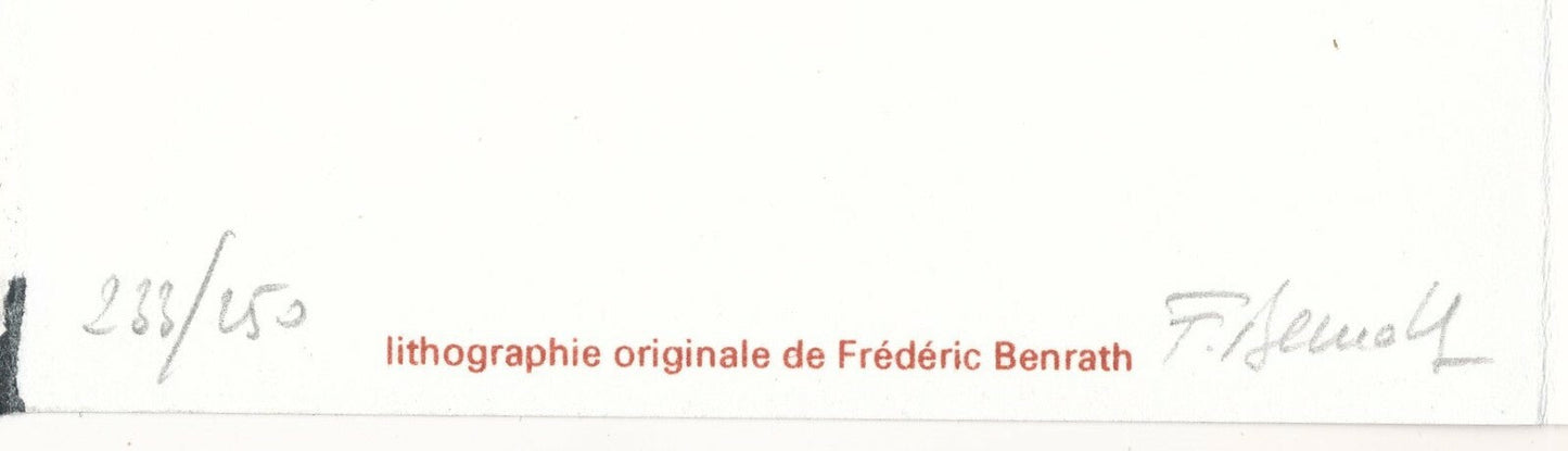 Frédéric BENRATH (1930-2007), peintre lithographie carte de voeux Lacourière