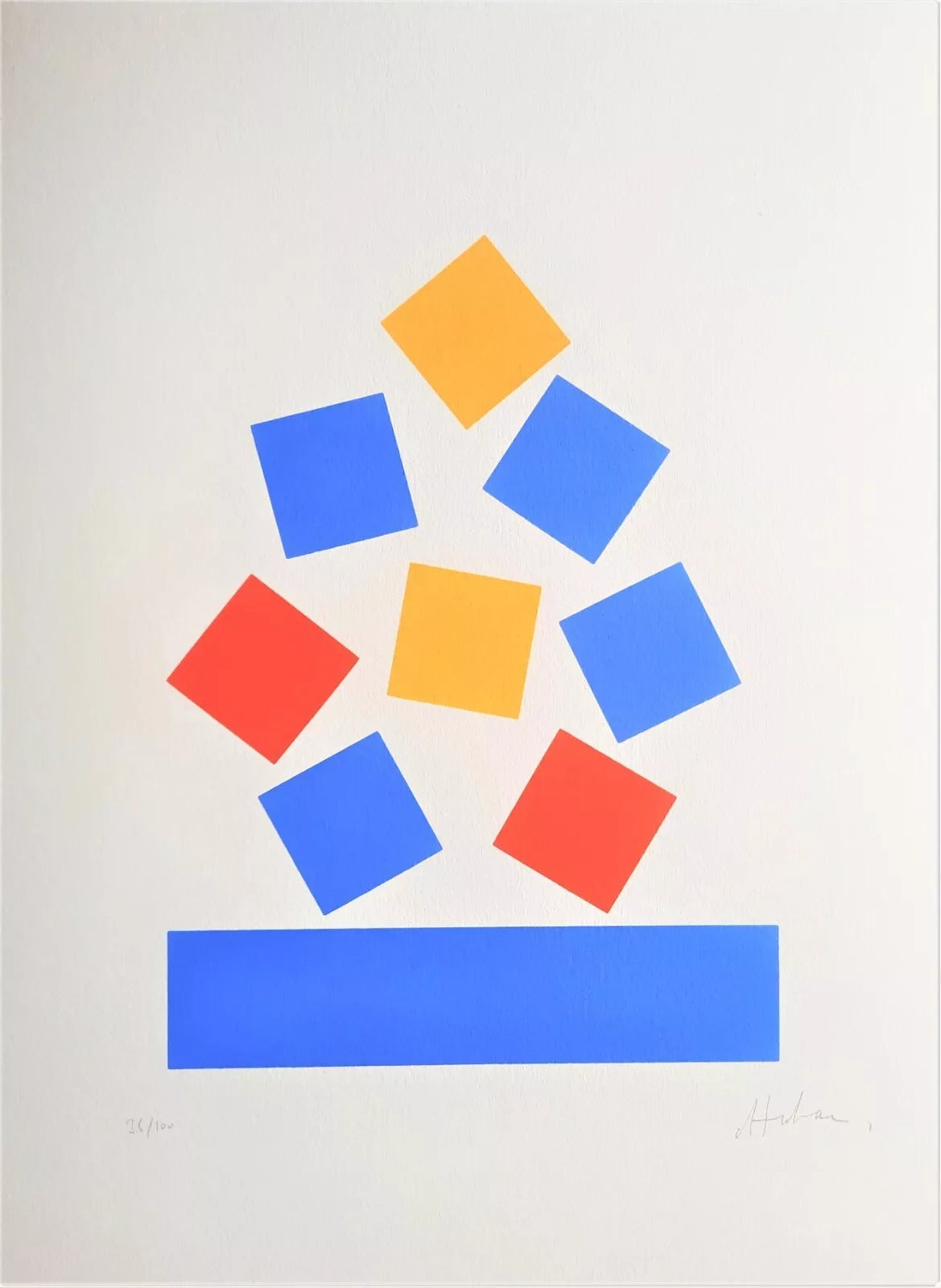 Albert CHUBAC sérigraphie signée numérotée Diversités abstraites 1992