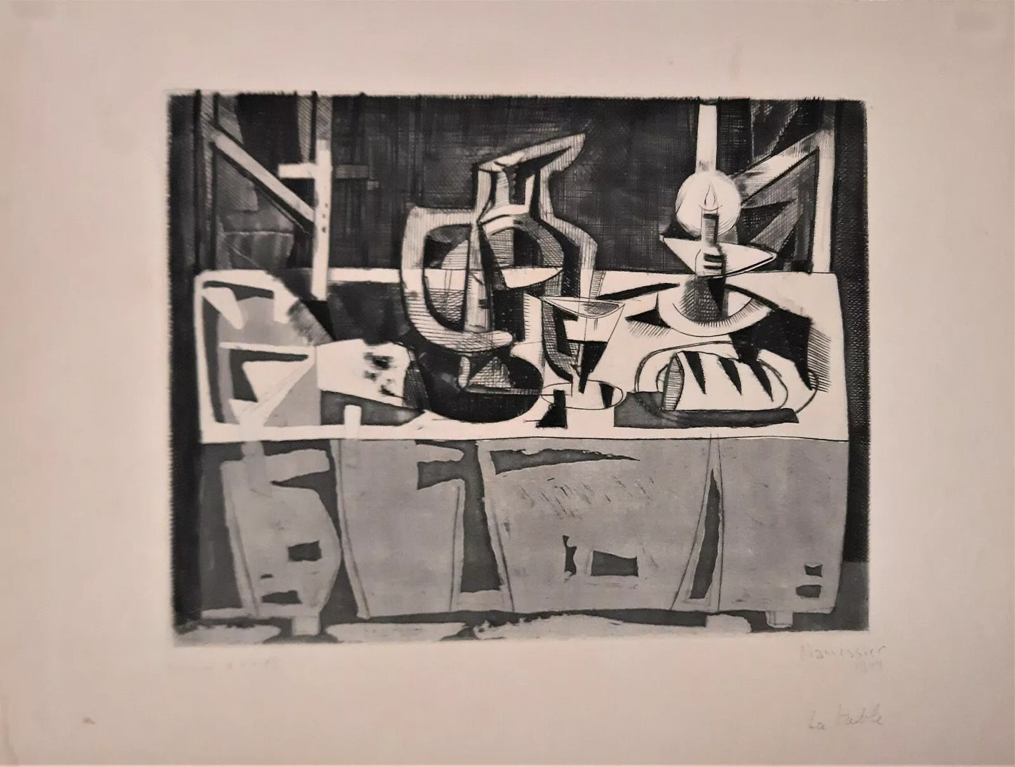 peintre Alfred MANESSIER eau forte burin 1944 signée datée titrée