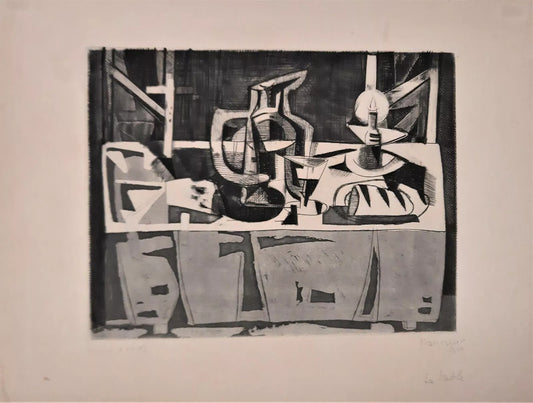 peintre Alfred MANESSIER eau forte burin 1944 signée datée titrée