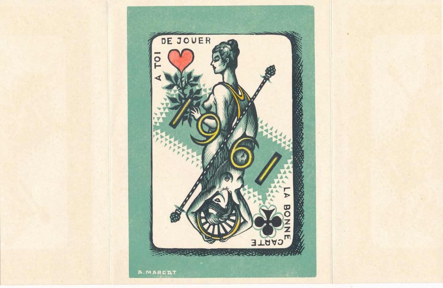 André MARGAT peintre lithographie 1961 La bonne carte envoi autographe