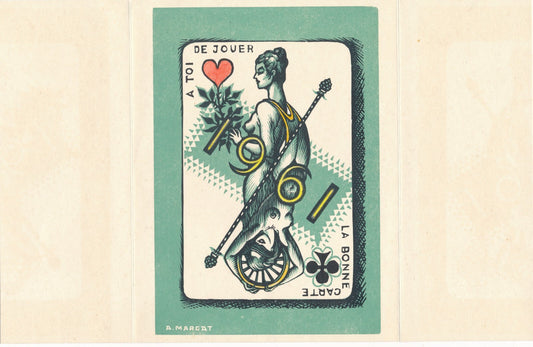 André MARGAT peintre lithographie 1961 La bonne carte envoi autographe