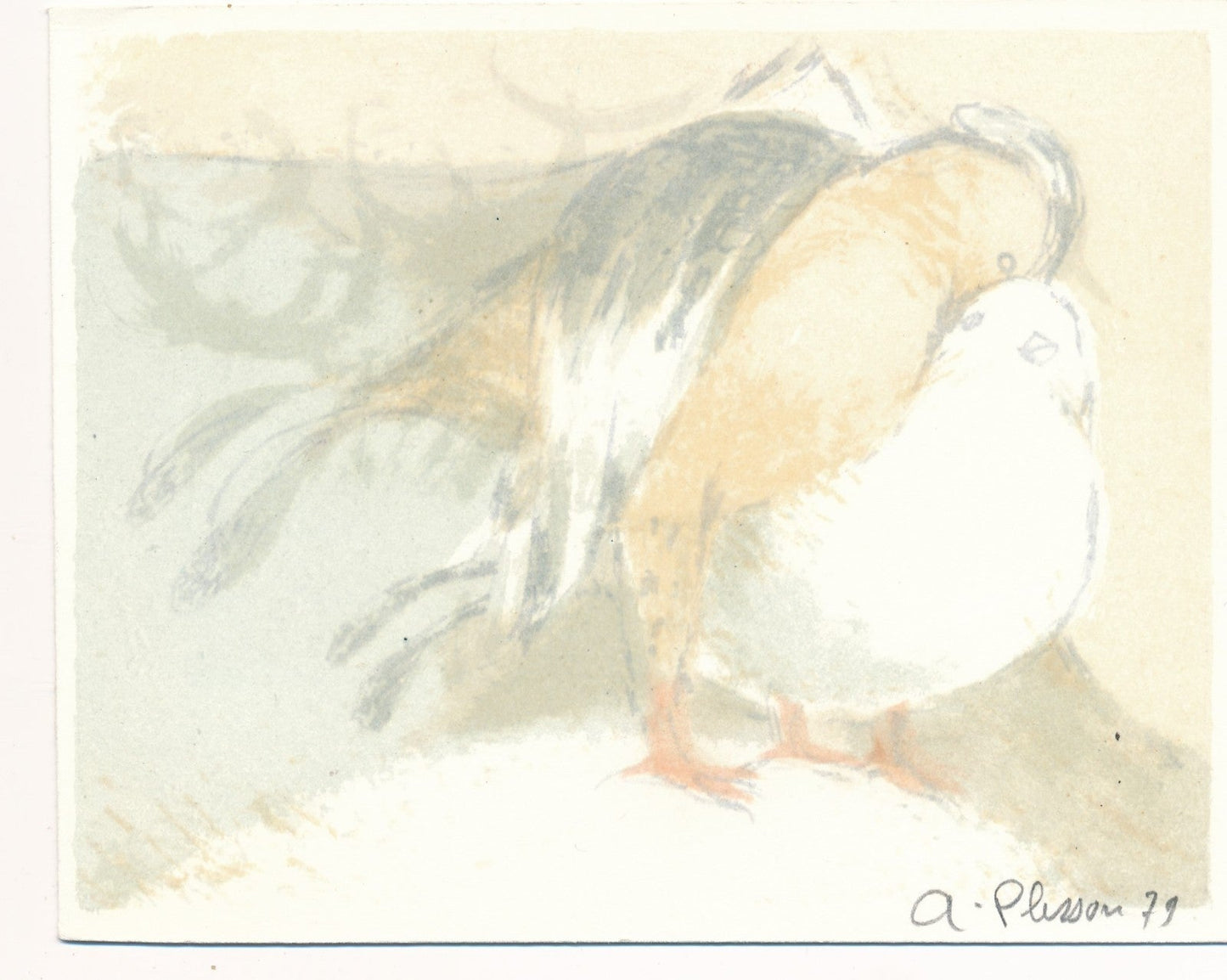 André PLISSON 1929-2016 lithographe lithographie originale signée colombe