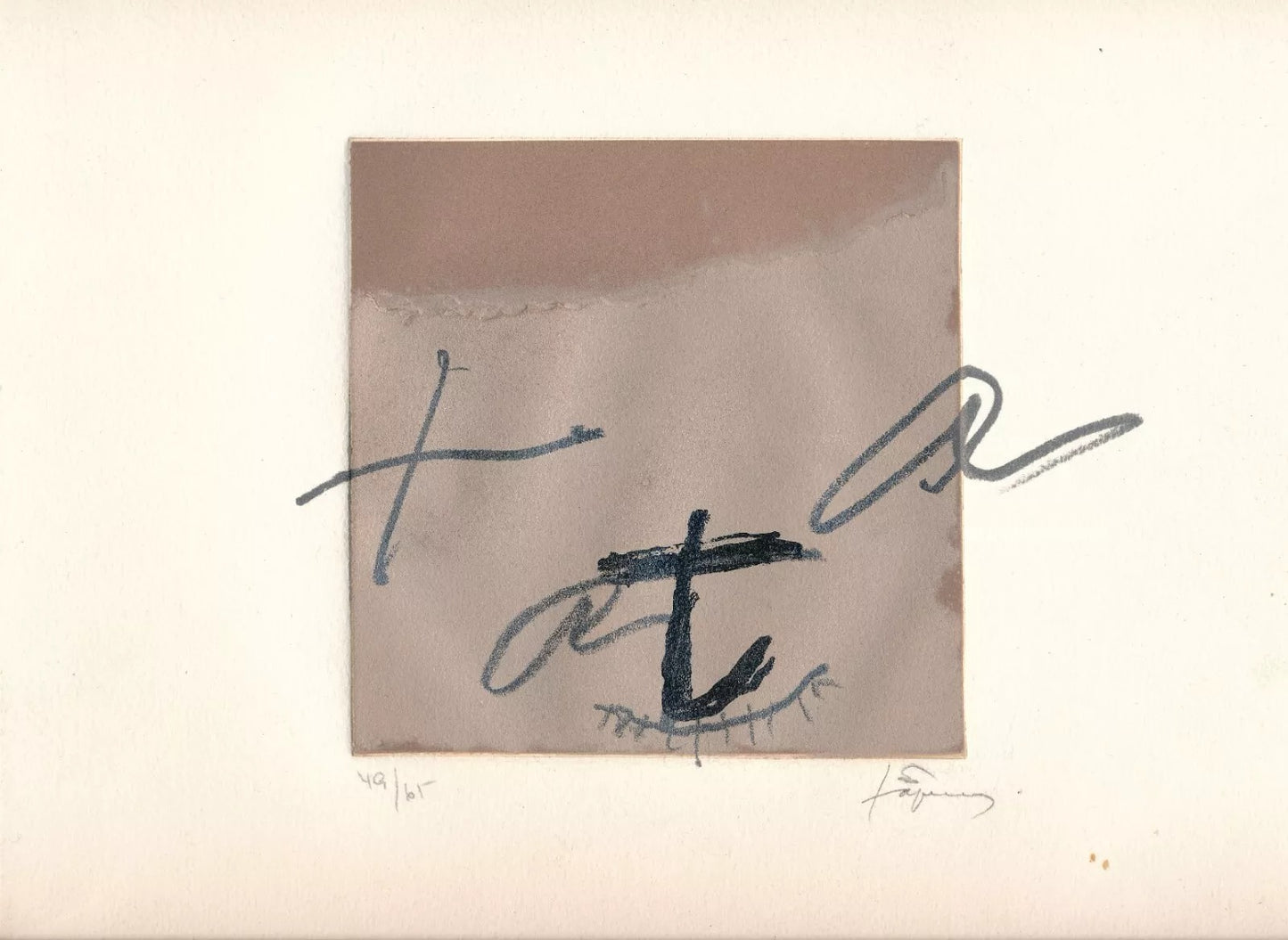 Antoni TÀPIES gravure numérotée signée TAPIES carborundum aquatinte