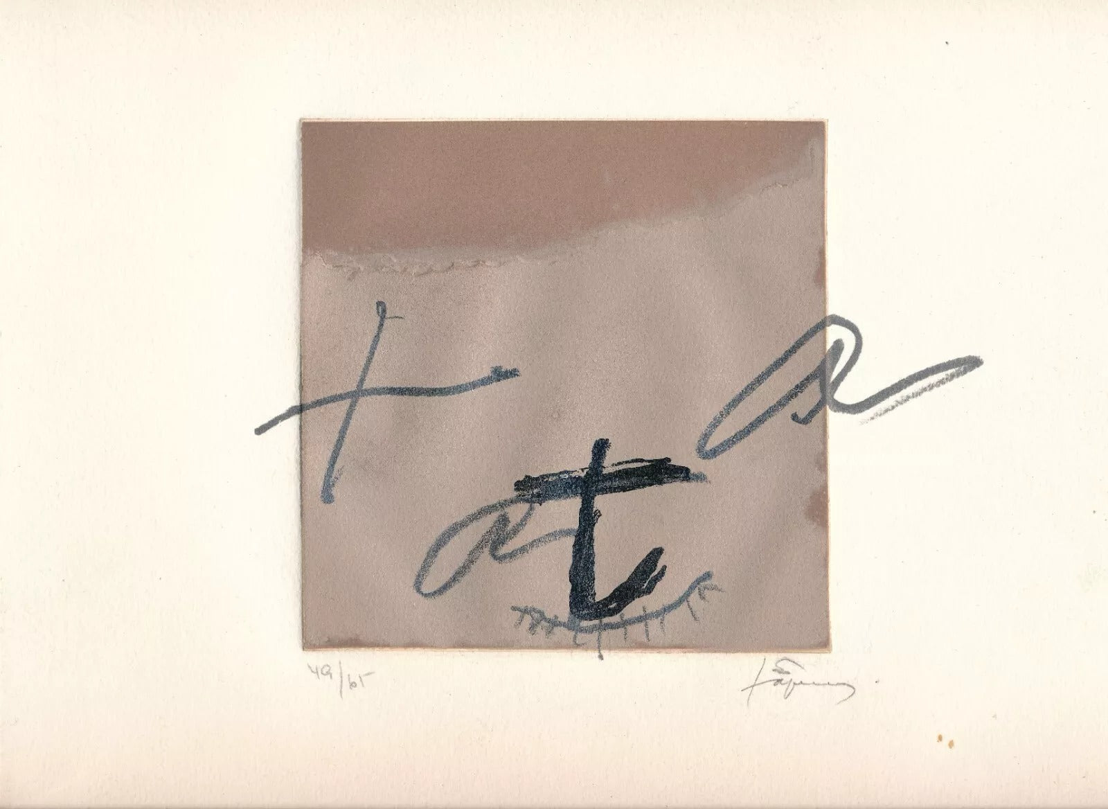 Antoni TÀPIES gravure numérotée signée TAPIES carborundum aquatinte