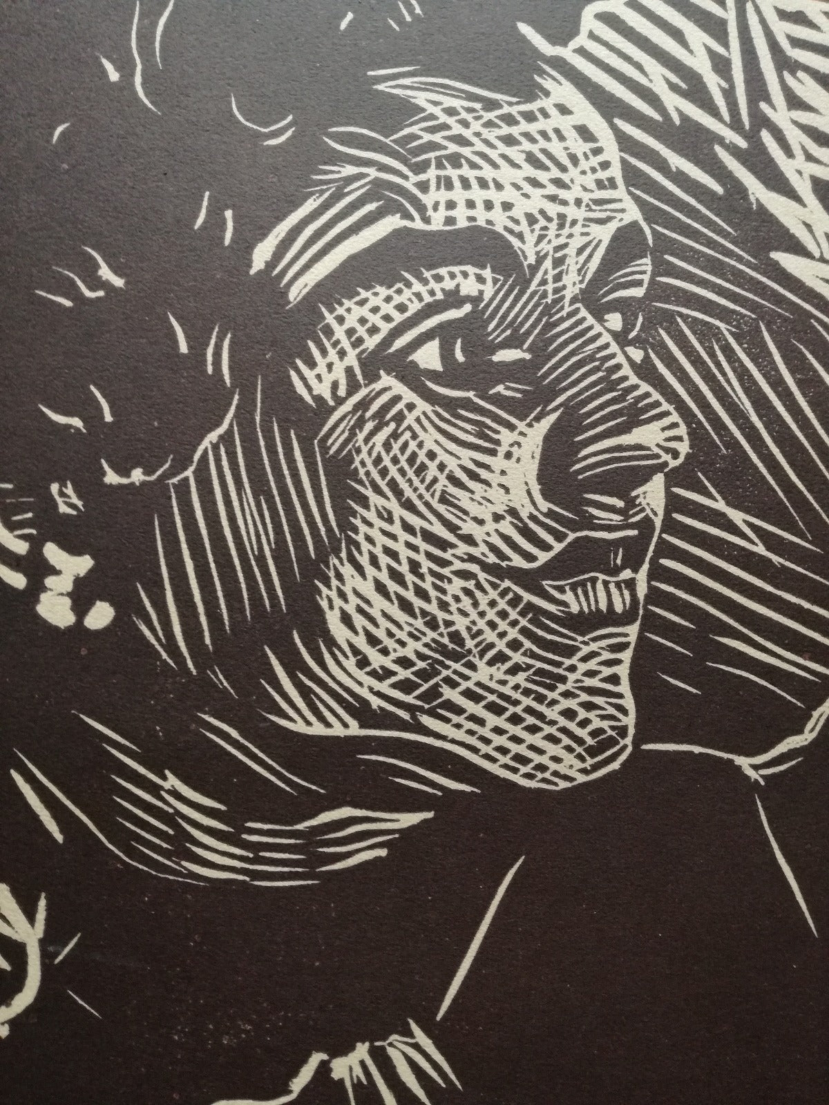 Gravure bois estampe Antonio Zumino Roumanie expressionnisme 1913 signée