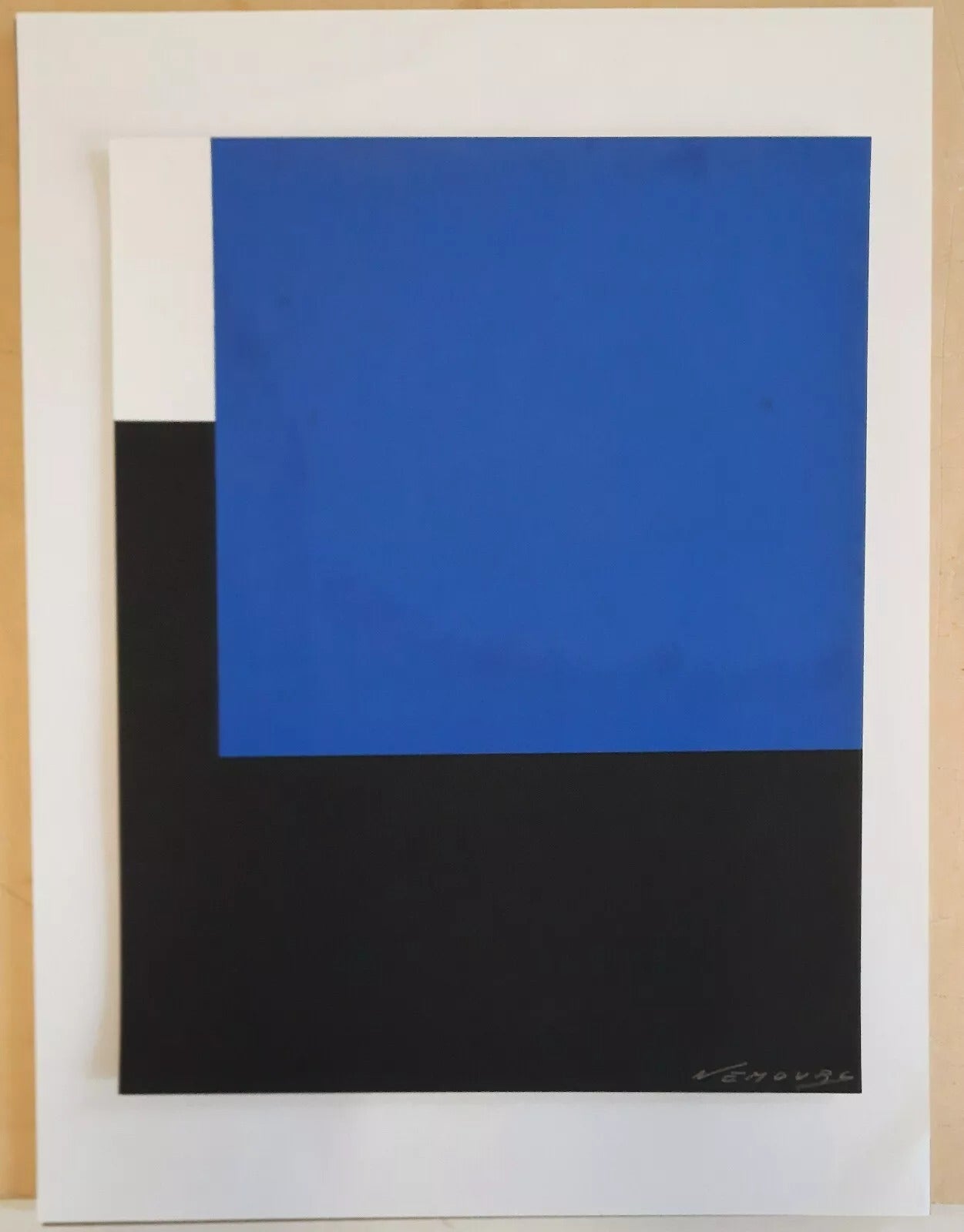Aurélie NEMOURS sérigraphie signée bleue noire abstrait 1959
