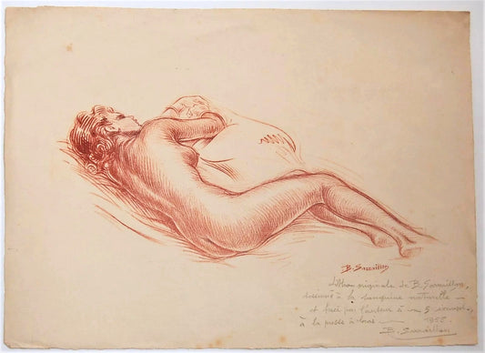 étude nu lithographie sanguine signée commentée