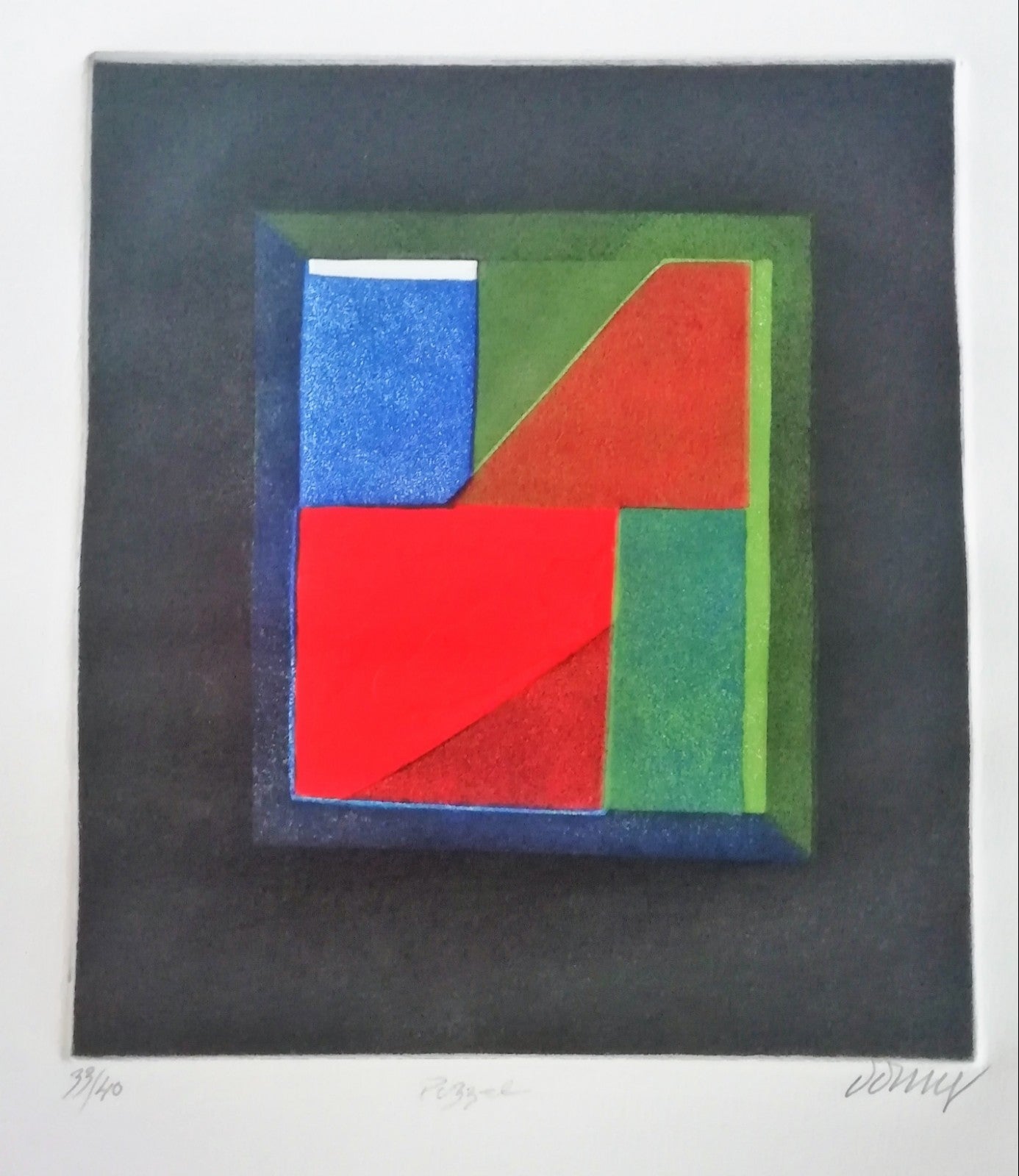  4 couleurs signée numérotée puzzle