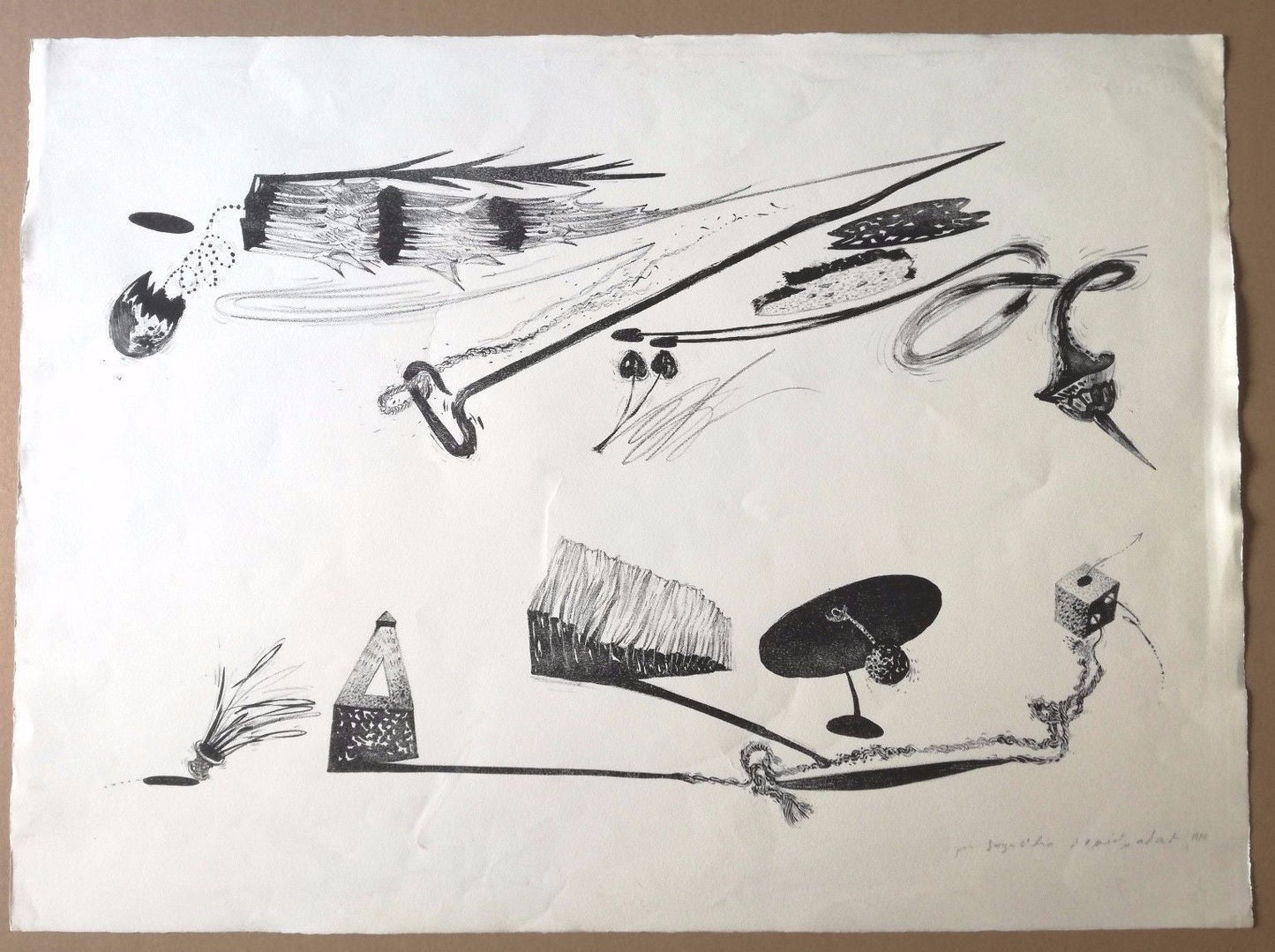 Lithographie Daniel Nadaud  estampe signée numérotée surréalisme