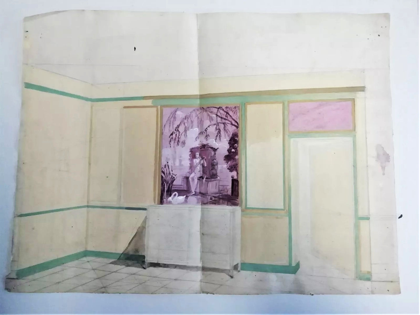 2 projets de décoration rehaussés d'aquarelle