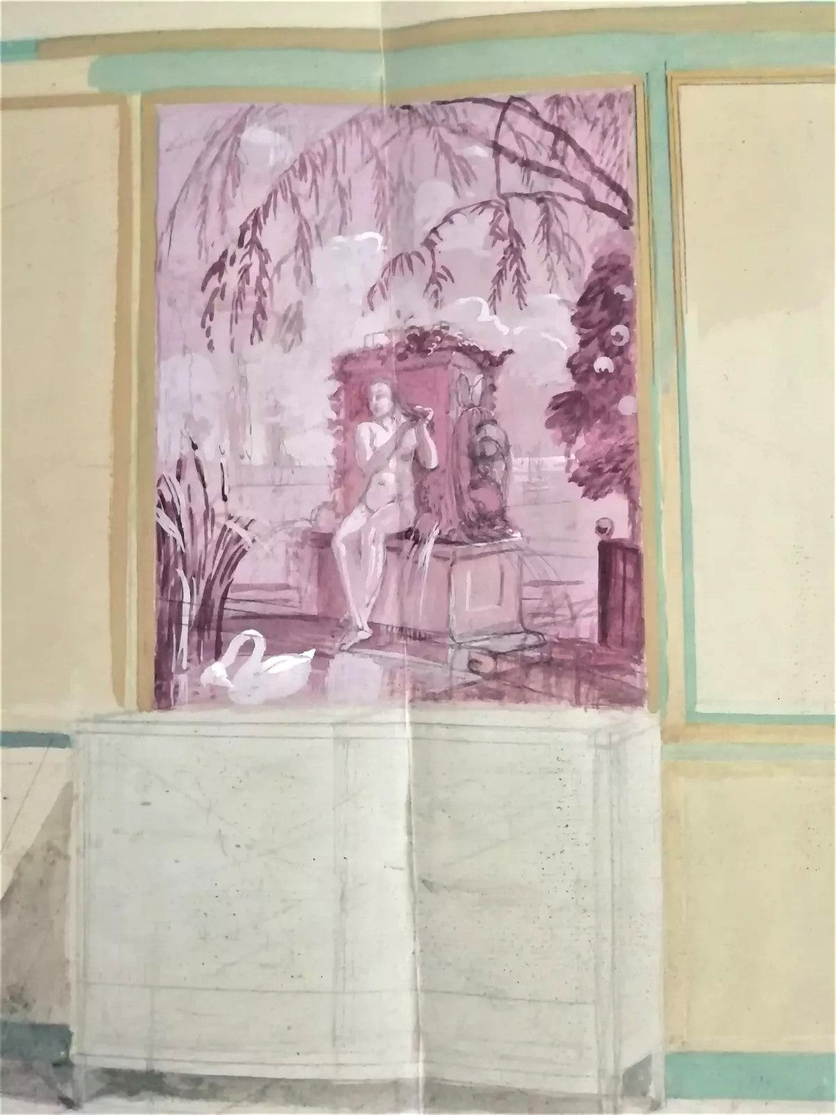 2 projets de décoration rehaussés d'aquarelle