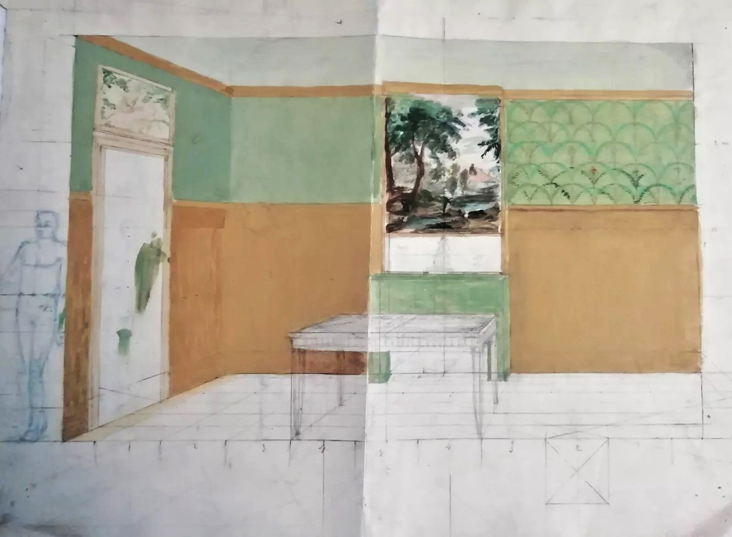 2 projets de décoration rehaussés d'aquarelle