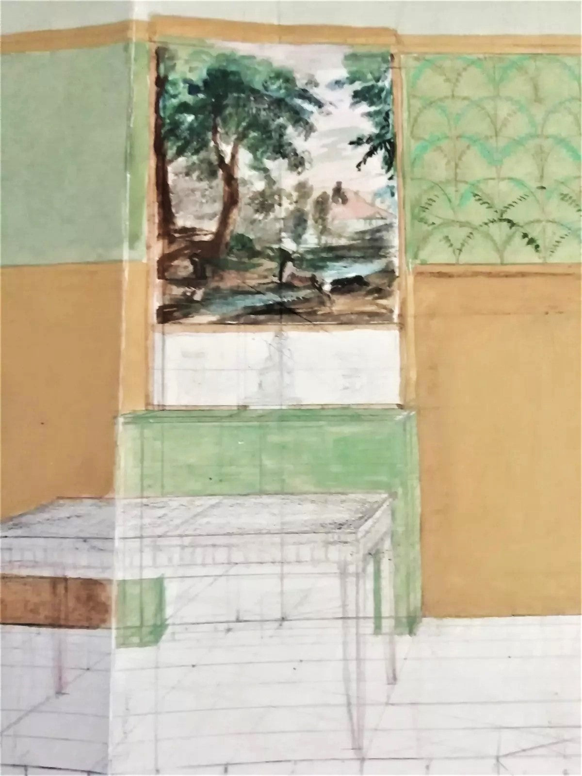 2 projets de décoration rehaussés d'aquarelle