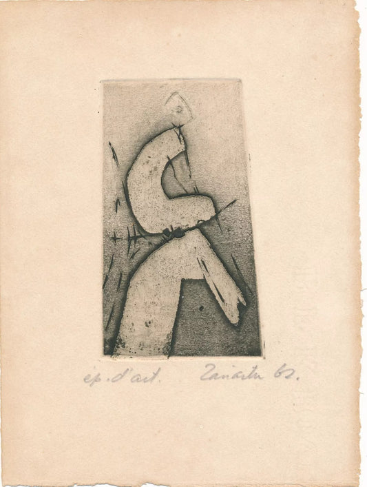 Enrique ZANARTU graveur Chili chilien estampe origniale signée