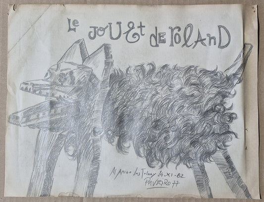 Ernest RIVEIRO peintre argentin Argentine Le Jouet de Roland dessin