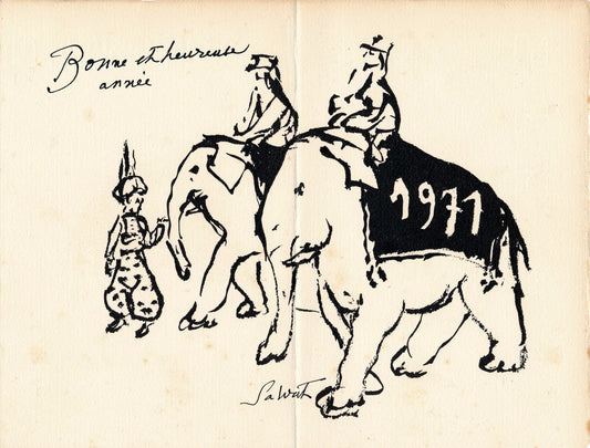 François Salvat lithographie origianle ET envoi autographe Amélie-les-Bains