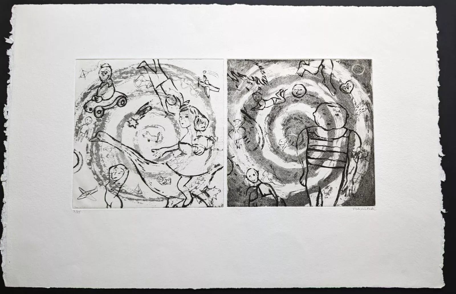 Françoise PÉTROVITCH Spirales gravure eau-forte aquatinte signée numérotée