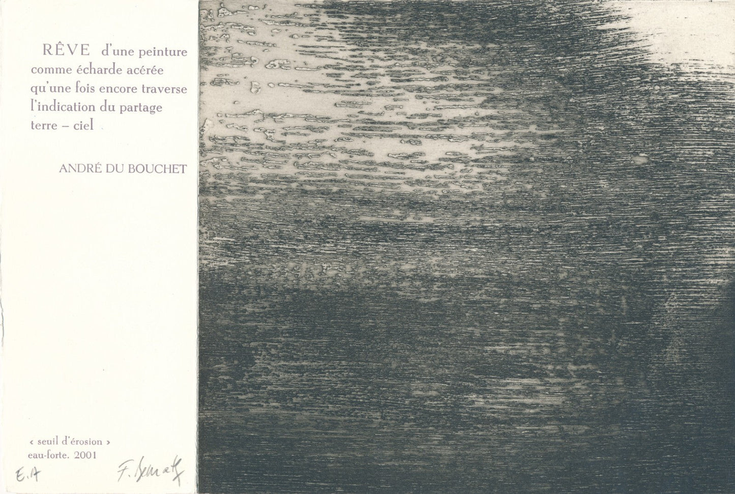 Frédéric BENRATH gravure signée avec envoi autographe