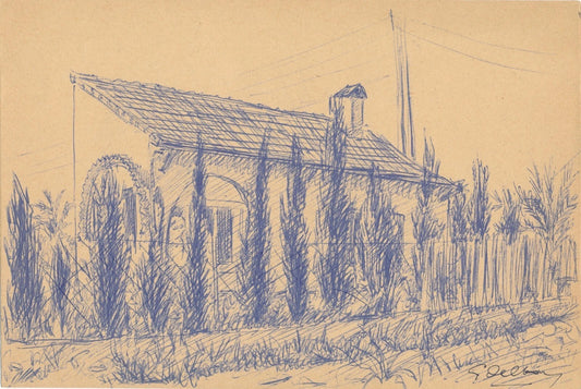 Georges DELBAYS lithographie signée encre Algérie Maison Cap Matifou Sarraillon