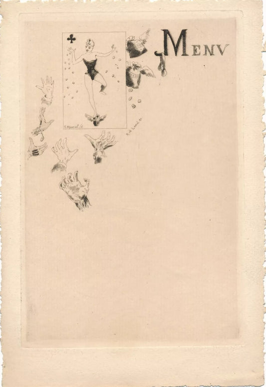 affichiste graveur 2 menus vierge gravés