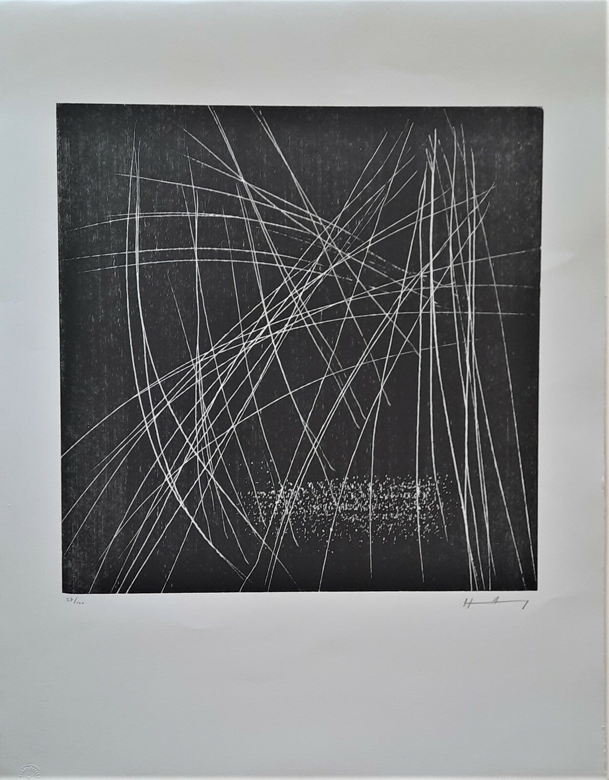 Hans HARTUNG Xylographie originale signée et numérotée estampe 1973