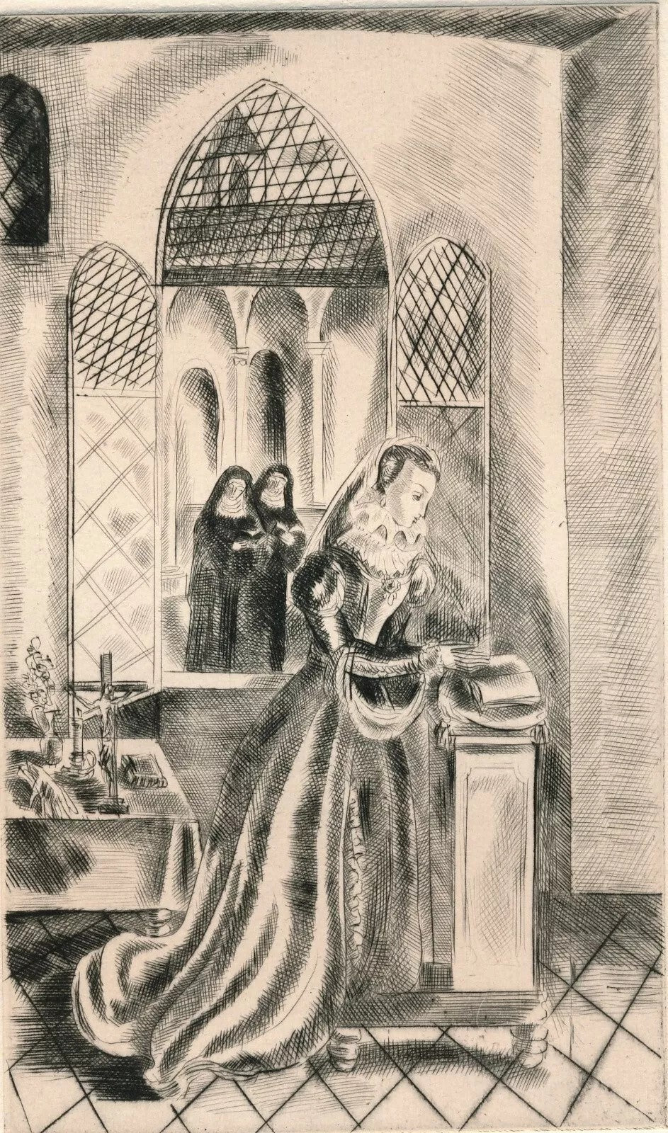 Hermine David 8 gravures non signées Princesse de Clèves version anglaise