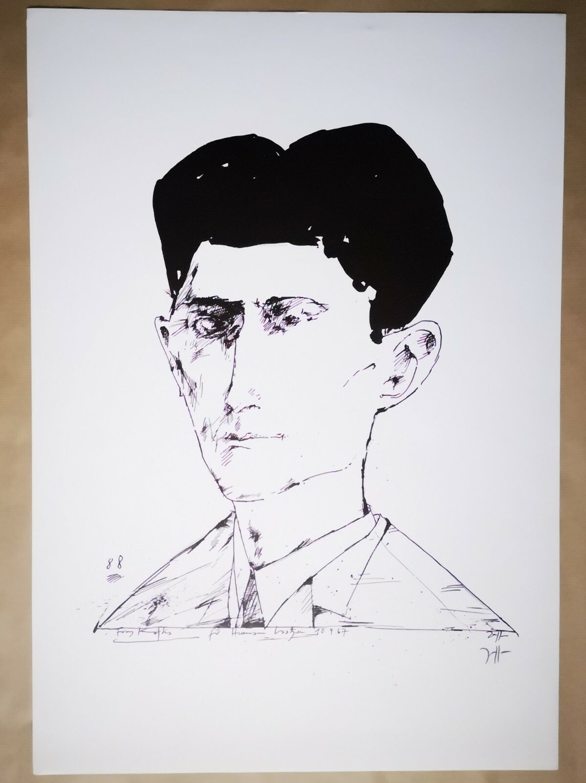 Horst JANSSEN Franz Kafka 1988 lithographie signée litho