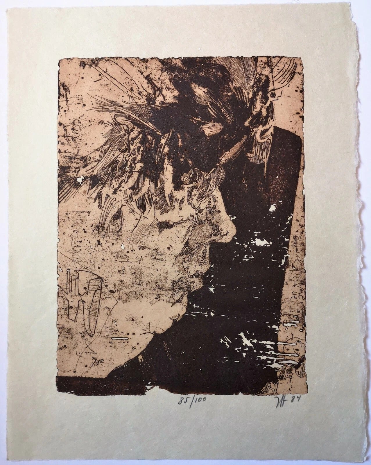 Autoportrait 1984 Gravure à l’eau-forte signée, datée et numérotée