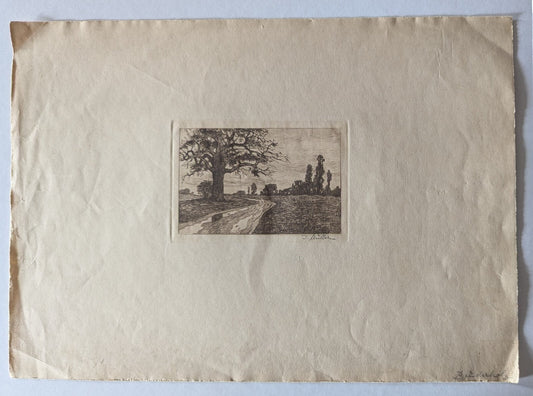 J. MÜLLER graveur suisse gravure signée Bâle Bruderholz XXe siècle