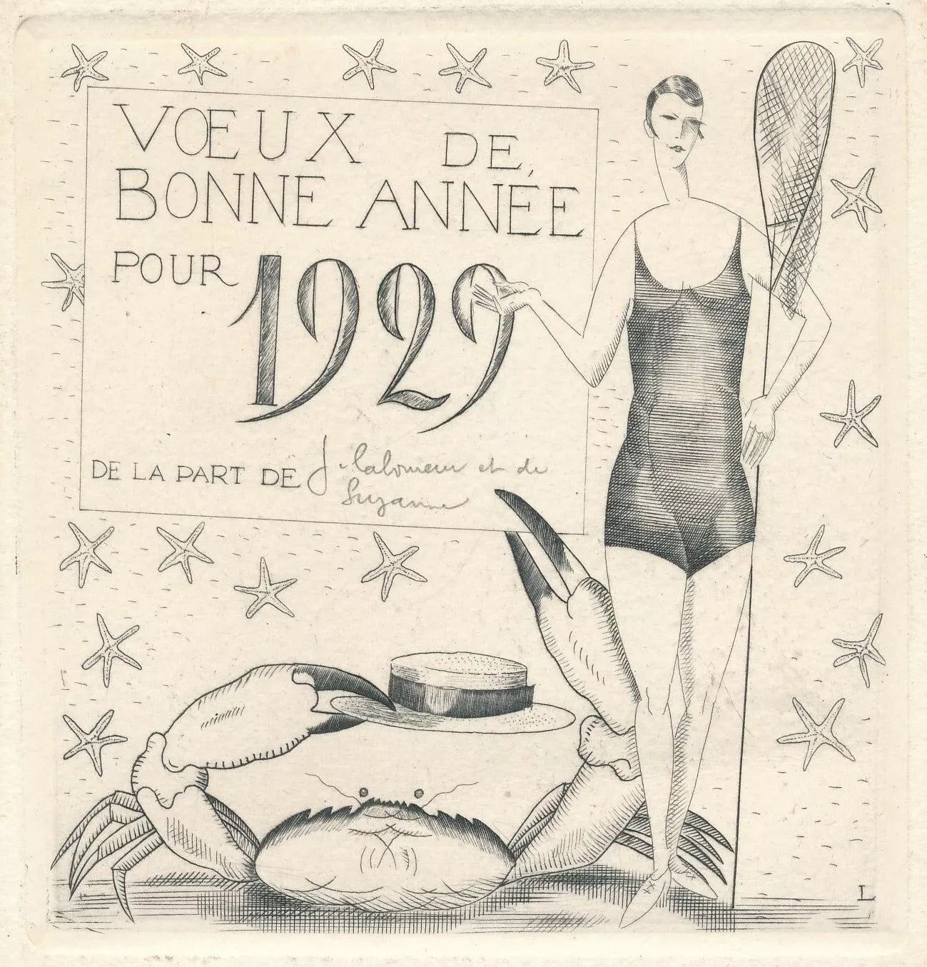 carte de voeux gravure