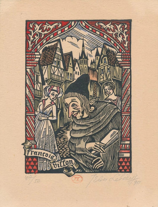  bois François Villon gravure estampe signée numérotée