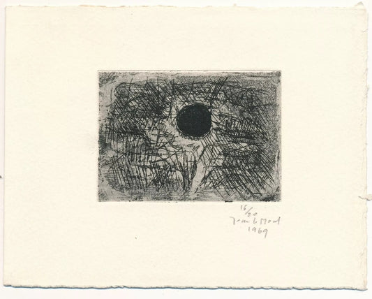 gravure carte voeux signée numérotée eau-forte envoi autographe 1969