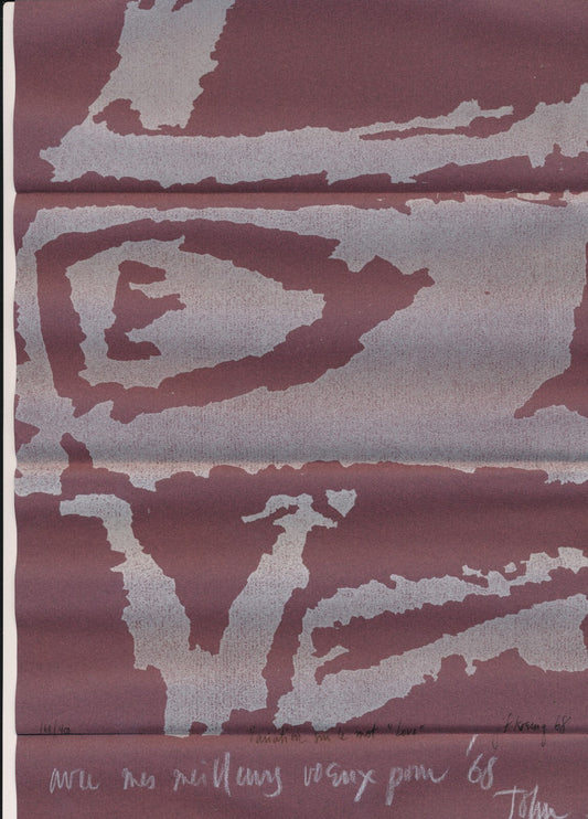 John-Franklin KOENIG lettre autographe ET sérigraphie signée variation AMOUR !