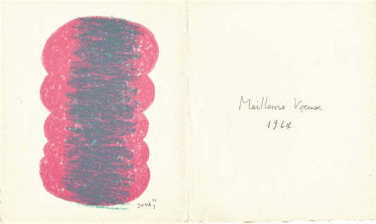 Kumi SUGAI Sérigraphie signée avec envoi autographe pour l’année 1964