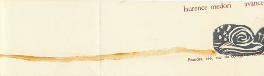 Laurence MEDORI, artiste, XXe siècle carte invitation gravure